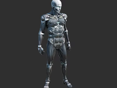 Humanoid Robot Featuring Mechanical Body Structure Detailed Armor And Futuristic Design Elements 3d model