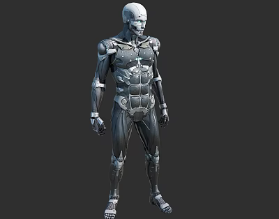 Humanoid Robot Featuring Mechanical Body Structure Detailed Armor And Futuristic Design Elements 3d model