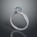 Modern Elegant White Ring With Twisted Band And Clear Gemstone Design