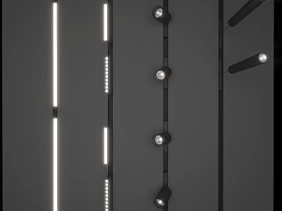 Modern Black Downlights And Spotlights With Linear Design For Indoor Lighting Decoration 3d model