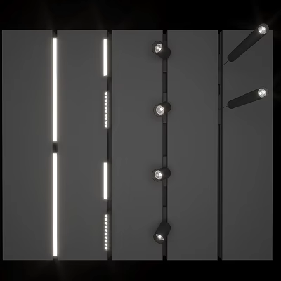 Modern Black Downlights And Spotlights With Linear Design For Indoor Lighting Decoration 3d model