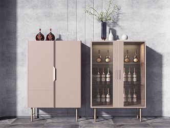 Light Luxury Wine Cabinet Wine Cabinet Combination 3d model