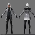 Game Movie Character With White Short Hair White Long Coat And Black Outfit
