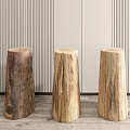 Modern Stool Stump Stool 3d model