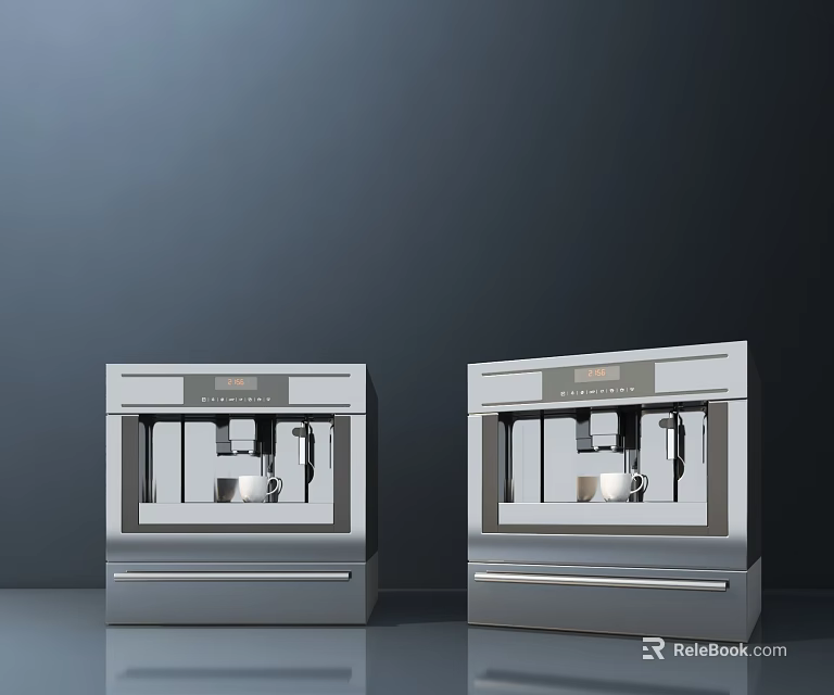 Silver Modern Daily Electrical Appliances With Digital Display And Water Outlet 3d model 