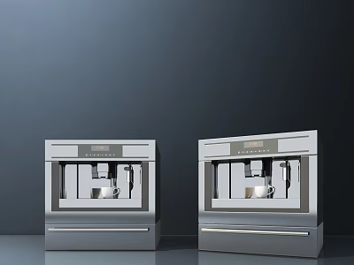 Silver Modern Daily Electrical Appliances With Digital Display And Water Outlet 3d model