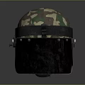 Camouflage Pattern Helmet With Black Face Shield And Comfortable Design For Use 3d model