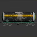 Train Oil Tank Wagon With Black Body Yellow Green Stripes And Number 160 0285