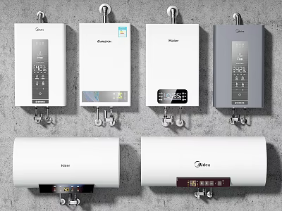 Haier Midea Electrical Water Heaters Tankless And Storage Wall Mounted Models 3d model