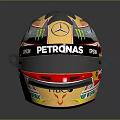 Advanced Weapon Helmet With Colorful Graphics Mercedes PETRONAS EPSON Logos And Shine