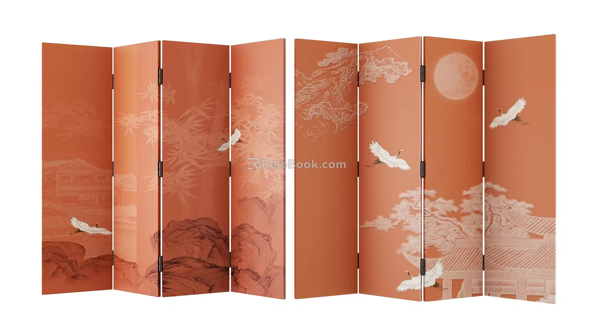 new chinese style screen 3d model