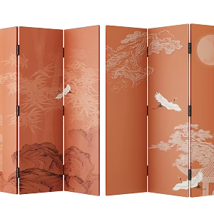 new chinese style screen 3d model