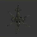Detailed Military Combat Helicopter With Camouflage Design Rotors And Weapon Attachments