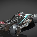 Functional Race Car With PETRONAS Branding Streamlined Body Large Tires And IWC Sponsorship
