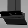 Modern Kitchen Range Hood With Black Glass Panel Stainless Steel Body And Digital