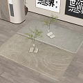 modern square carpet 3d model