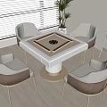 Mahjong table chess room 3d model