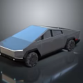 Futuristic Electric Truck 3D Model With Angular Design And Large Tires