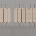 Modern Woven Room Dividers With Metal Frames For Interior Space Separation 3d model