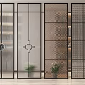 Modern Room Dividers With Geometric Patterns Circular Motif And Grid Design 3d model