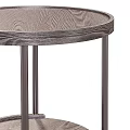 Wooden Round Side Table With Metal Frame And Lower Storage Shelf 3d model