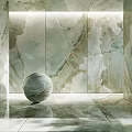 Marble Style Floor Tiles In Elegant Interior Space 3d model