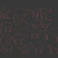Collection of Camel Silhouettes in Multiple Poses and Riding Positions