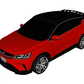 Red SUV Car With Modern Sporty Exterior And Sleek Alloy Wheels