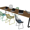 Modern Meeting Table and Chair Simple Office Table and Chair 3d model