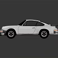 White Classic Sports Car With Streamlined Body Rear Spoiler And Reflective Surface