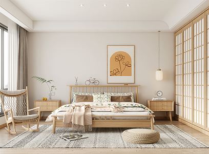 Japanese Style Bedroom Home Bedroom 3d model