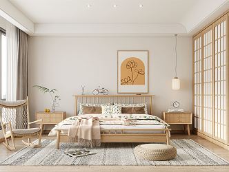 Japanese Style Bedroom Home Bedroom 3d model