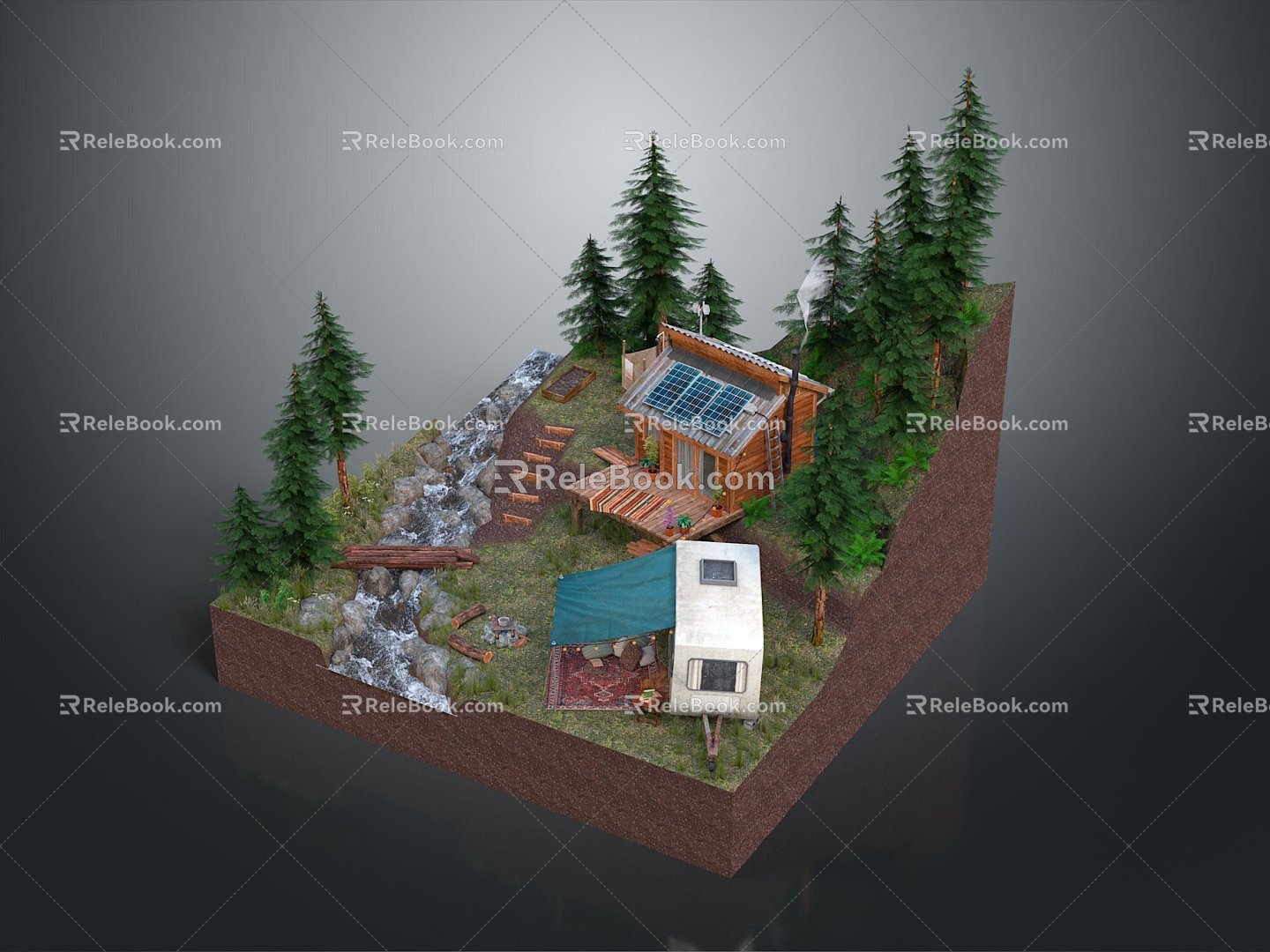 Farmhouse Holiday House Holiday House Rural Villa Idyllic Villa Rural House Idyllic Idyllic Landscape 3d model