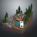 Farmhouse Holiday House Holiday House Rural Villa Idyllic Villa Rural House Idyllic Idyllic Landscape 3d model