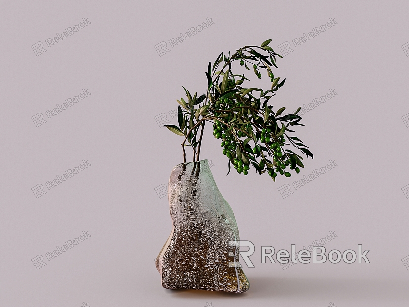 Water Drop Glass Vase Fig model