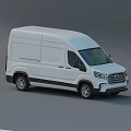White Commercial Van Exterior Design With Cargo Body And Modern Front