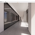 Office Corridor Scientific Research Institute Laboratory Display Corridor Technology Simple Style 3d model