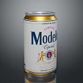 Modelo Imperial Lager Expended Beer Can With White Label Lion Crest And Golden Top Design
