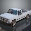 Classic White Vintage Pickup Truck With Single Cab Bed And Chrome Grille