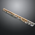 Elegant Long Metal Glass Decorative Strip With Wavy Texture And Gold Silver Finish
