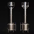 Stainless Steel Vertical Industrial Equipment With Ladders Platforms And Bottom Valves Pipes