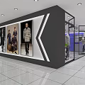 Modern Clothing Store Display Cabinet Interior With Mannequins And Clothing