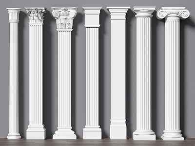 European Roman Column Gypsum Column Decorative Column 3d model