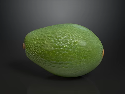 Fresh Ripe Green Avocado With Textured Surface On Dark Background 3d model