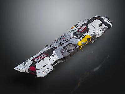 Advanced Cosmic Spaceship With Multicolored Exterior And Futuristic Technological Design 3d model
