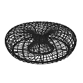 Black Woven Circular Stool with Intricate Grid Structure for Modern Home Decor 3d model
