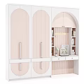 Simple Open-compartment Wardrobe Desk Cabinet 3d model