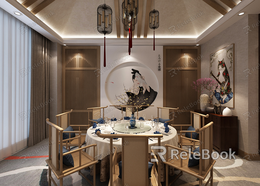 New Chinese-style private rooms model