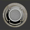 White And Blue Cylindrical Computer Hardware Component With Threaded Design