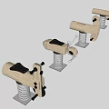 Building Blocks Spring Rocking Horses Four Light Wooden With Black Seats And Metal Spring Bases